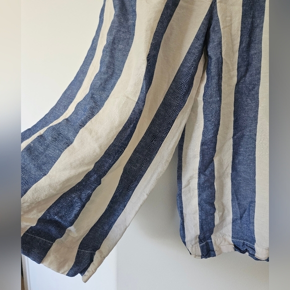 Madewell Blue and White Wide-Leg Striped Pants S small - Picture 4 of 7